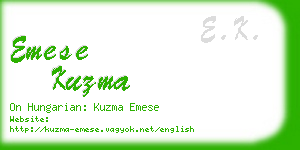 emese kuzma business card